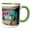 Green/White, variant on 3drose, India, North Gujarat, Rann. Kankrej Taluka. Kankrej Cattle., 15oz Mug