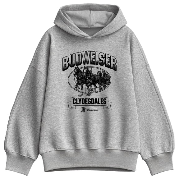 Budweiser - Budweiser Clydesdales - Ladies Oversized Fleece Hoodie Sweatshirt