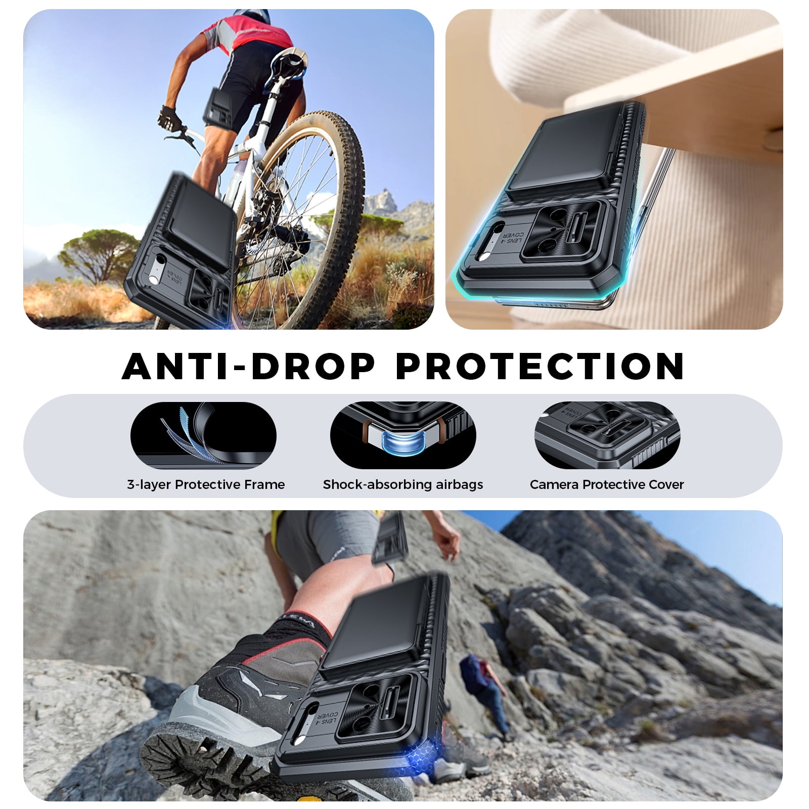 Vizvera for iphone 17 Pro Max Case Wallet RFlD [Cards Holder][Camera Control][Camera Cover] Full Body Rugged Shockproof Silicone Protective Phone Case for iphone 17 Pro Max-Black