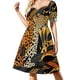 thumbnail image 2 of Ilustración de guepardo leopardo en la jungla Vestido de manga corta vestido de fiesta ropa de mujer vestido morado, 2 of 7