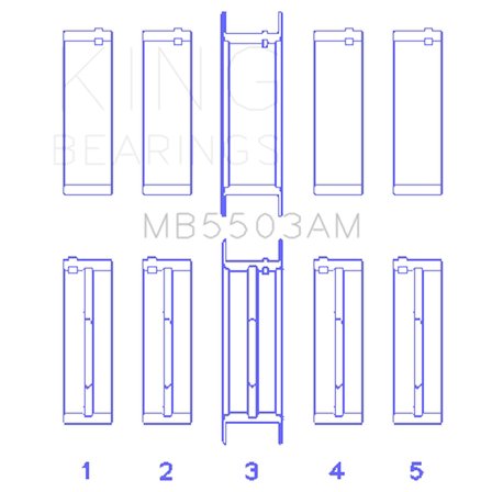 King Engine Bearings MB5503AM Engine Crankshaft Main Bearing Set Fits select: 1969-1973 FORD MUSTANG, 1970-1974 MERCURY COUGAR