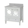 thumbnail image 2 of Olivia 36" Bathroom Vanity with White Cabinet and Carrara Marble Top, 2 of 6