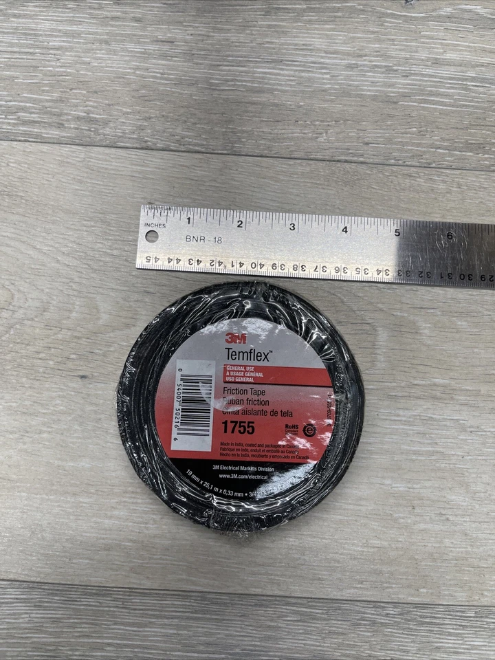CRESTIN- 3M Temflex 3/4" Wide Black 1755 Electrical Friction Tapes 82 1/2” Length