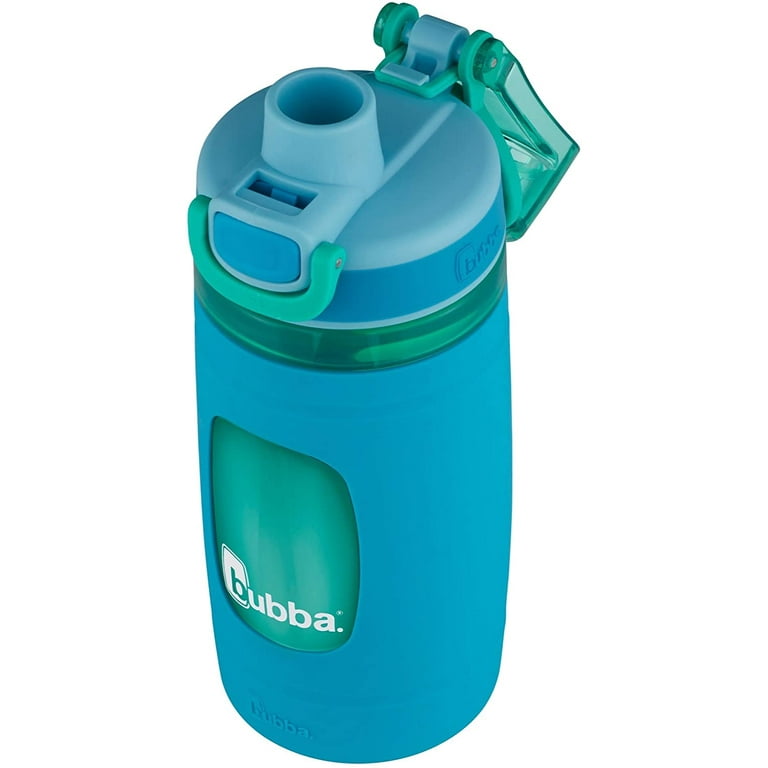 Bubba 16oz Plastic Flo Kids' Water Bottle with Silicone Sleeve Blue