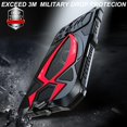 thumbnail image 6 of Compatibility with iPhone 15 Pro Max Case Heavy Duty Protection Rugged Screw Full Body Military Grade Metal Bumper Rubber with Hard Durable Phone Cases Cover Men  2023 Black Red, 6 of 14