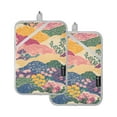 thumbnail image 7 of Yayeee Pot Holders Kitchen Heat Resistant with Pocket 7"x9.8" Cotton Oven Cooking Hot Pads, Green Floral Wave, 7 of 7