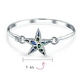 thumbnail image 2 of Bling Jewelry Womens Nautical Marine Life Abalone Shell Starfish Bangle Bracelet in Sterling Silver, 2 of 6