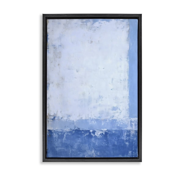 Stupell Industries Blue & White Abstract Black Framed Floater Canvas Wall Art, design by Gina Kelly