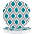 thumbnail image 1 of XDDJA Abstract Geometric Art Design Pattern Blue Green Set of 6 Car Coaster for Drinks, Absorbent Ceramic Stone Coasters Cup Mat with Cork Base for Home Kitchen Room Coffee Table Bar Decor, 1 of 5