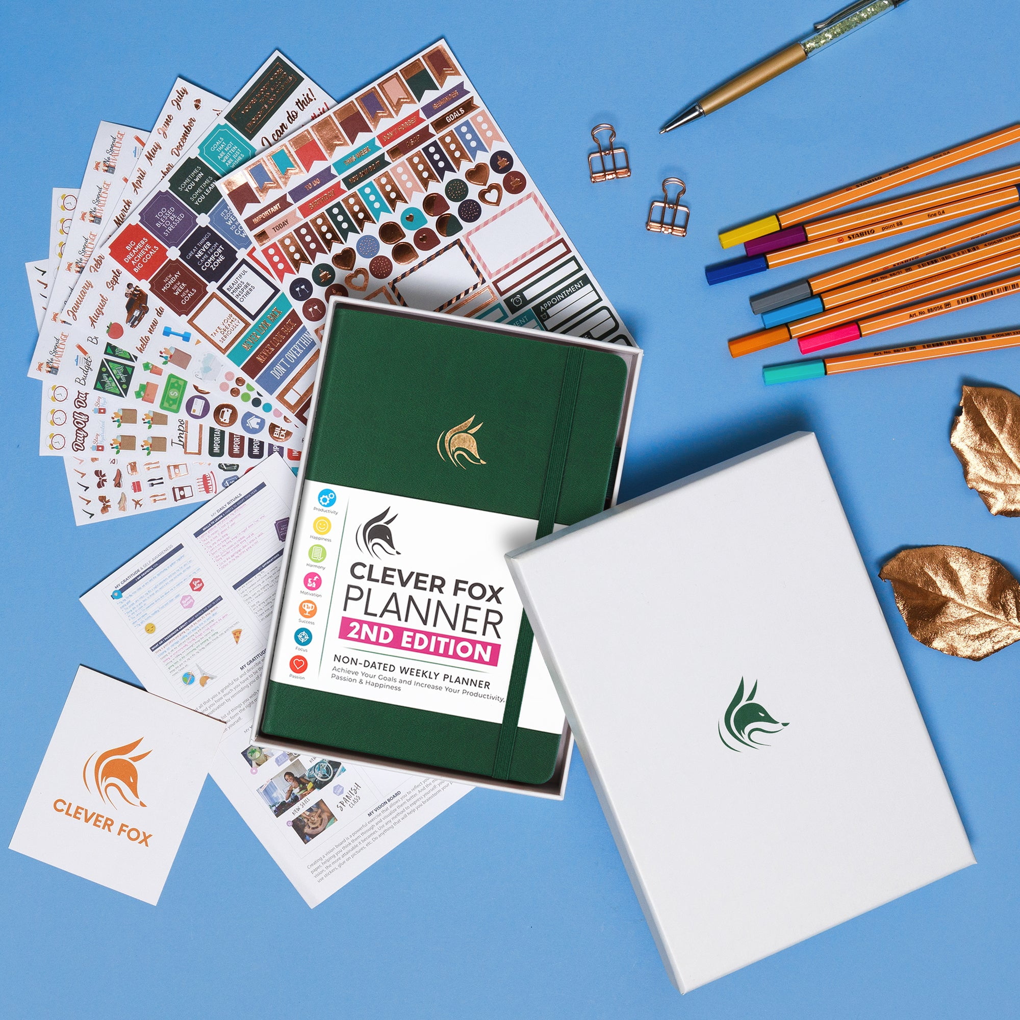 Clever Fox Planner 2nd Edition - Forest Green
