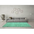 thumbnail image 3 of Ahgly Company Machine Washable Indoor Rectangle Abstract Turquoise Blue Modern Area Rugs, 8' x 12', 3 of 4