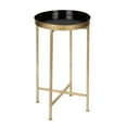 thumbnail image 1 of Kate and Laurel Table d'Appoint Pliante Ronde en Métal Celia, Noir avec Base Dorée, 1 of 2