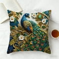 thumbnail image 6 of Vintage Peacock Drawing Embroidered-style Decorative Pillow Cover, Polyester Cushion Case for Sofa Bedroom Living Room Home Decor Throw Pillow, 6 of 6