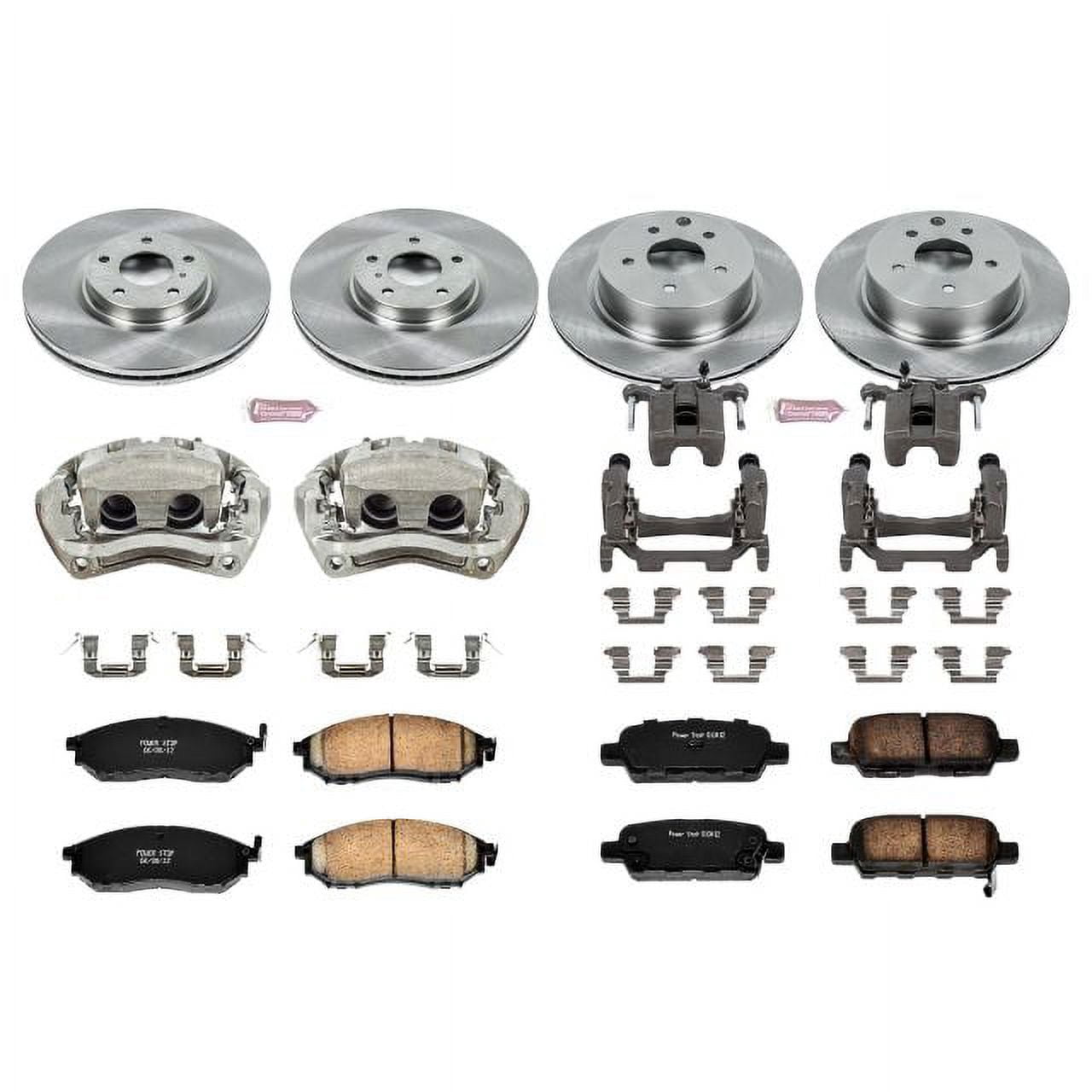 PowerStop Front and Rear Stock Replacement Brake Pad and Rotor Kit with Calipers Fits: INFINITI Select Models KCOE114B