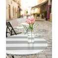 thumbnail image 4 of Fitted Round Tablecloths Table Covers 45-54in,Gray and White Striped Waterproof Elastic Edged Table Cloth for Kitchen Dining Holiday Party Tables Decor,Modern Art Stripes, 4 of 6