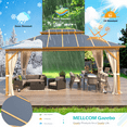 thumbnail image 4 of Hommow 12' x 16' Aluminum Frame Outdoor Gazebo, Double Roof Metal Gazebo for Patios, Gardens, Lawns, Parties, Claret, 4 of 6