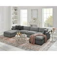 thumbnail image 6 of Kaelynn Sofa Gray Linen Upholstered 4 Seat and 2 Ottoman, 6 of 11