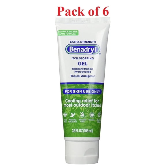 Benadryl Extra Strength Itch Stopping Gel 3.5 oz (Pack of 6)
