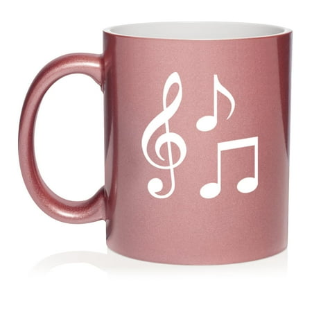 

Music Notes Ceramic Coffee Mug Tea Cup Gift for Her Him Friend Coworker Wife Husband (11oz Rose Gold)