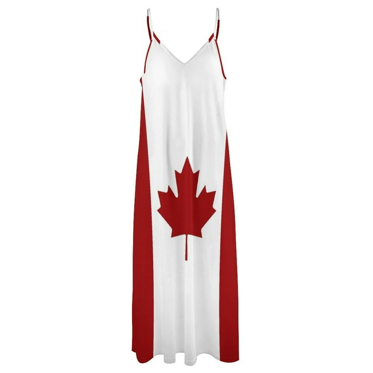 Canada: Canadian Flag (Red & White) Sleeveless Dress elegant chic wedding evening  dresses ladies dre - Walmart.com