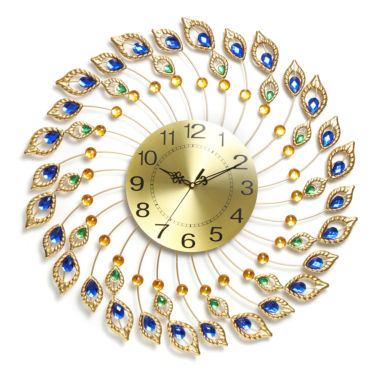 24.4'' Super Large Wall Clock 3D Modern Clock Luxury Golden Metal Big