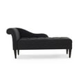 thumbnail image 1 of Harrison Chaise Longue à Accoudoirs Roulés Capitonnés Noir Jais, 1 of 10