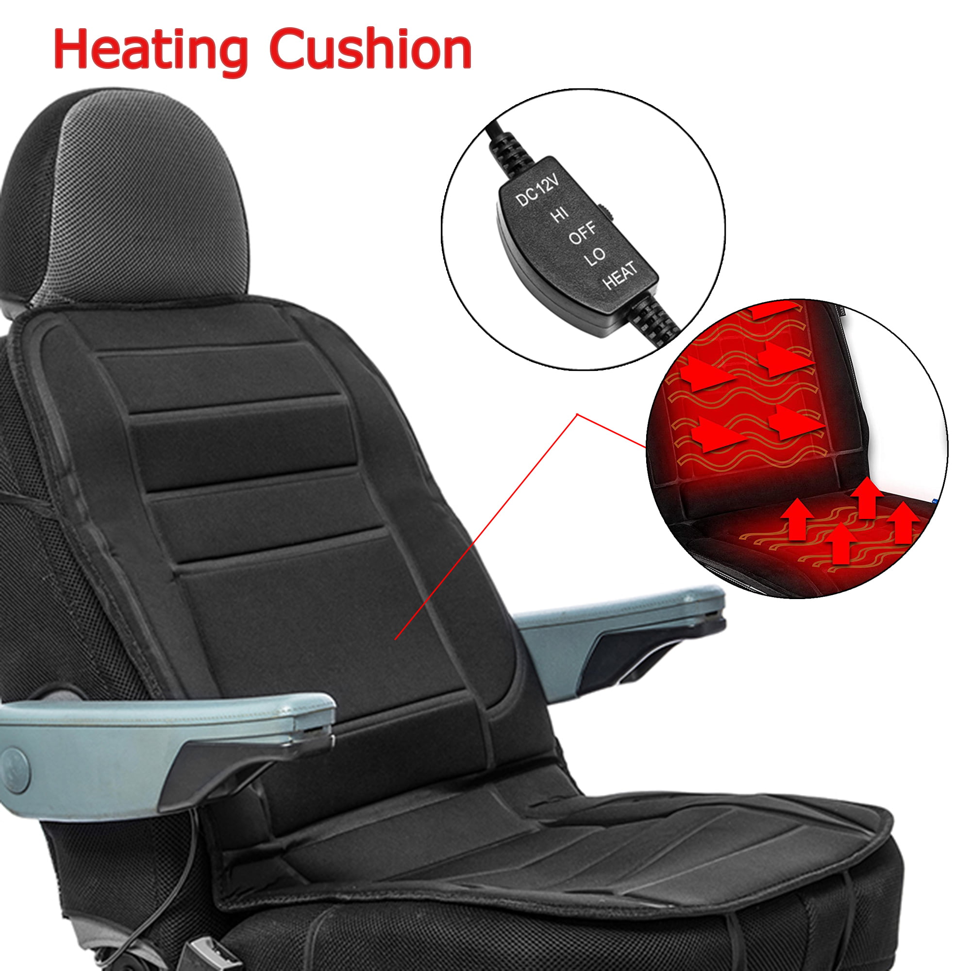 Color : Beige , Size : 1 Pack Universal 12V Heating Pad Car Seat Warmers Fit For Auto Supplies Office Home Chair Heated Seat Cover Heated Seat Cushion Seat Heater And Seat Cooler Massage Cover
