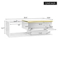 thumbnail image 4 of 35.4 Inch High-Gloss White Coffee Table with Glass & LED Effect – Modern Side/Coffee Table for Living Room, 4 of 9