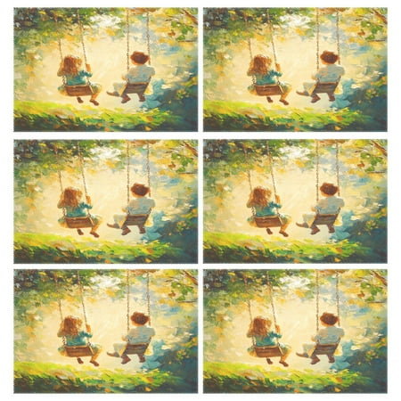 

Swing 6-Piece 12x18in Durable Place Mats Heat-Proof and Non-Slip