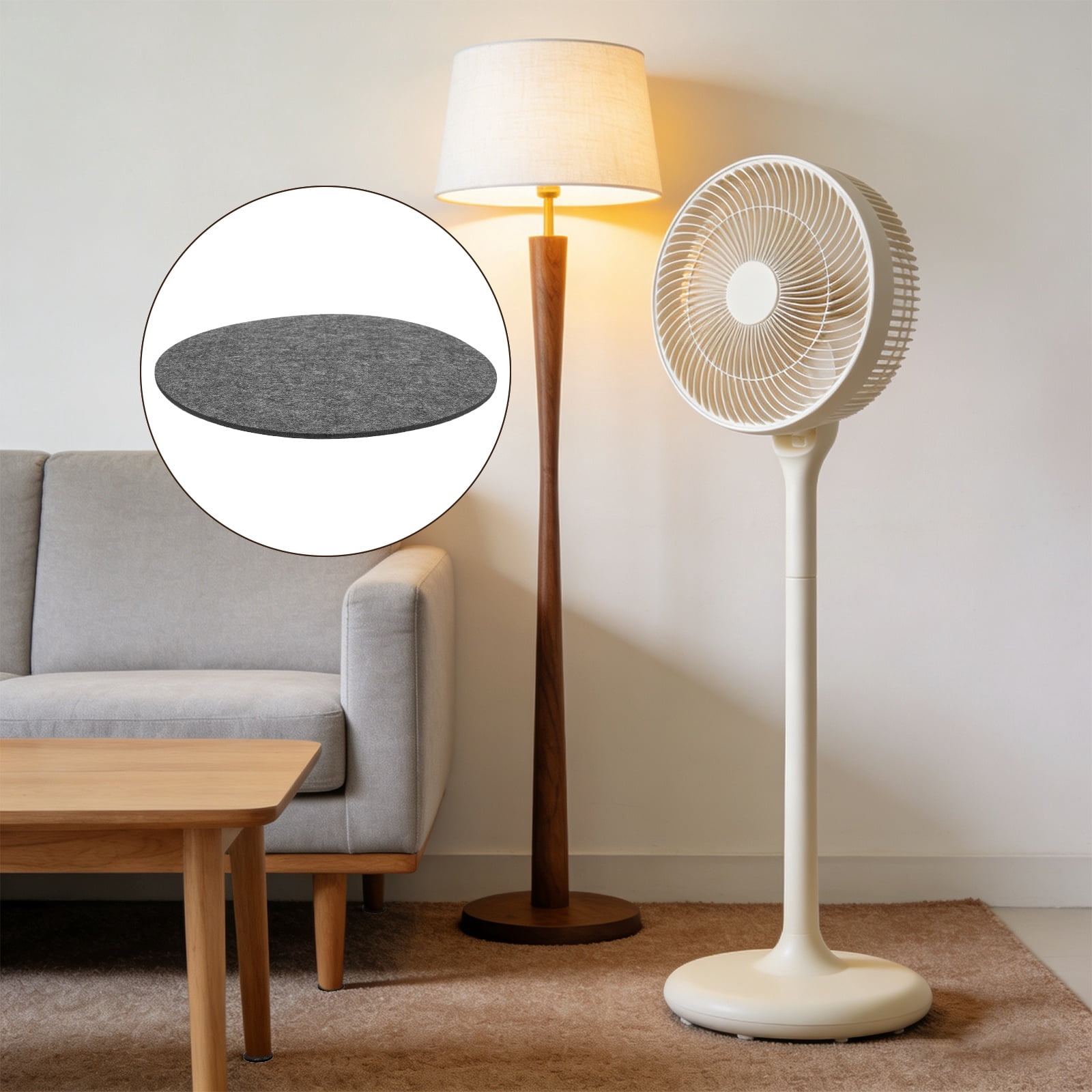Uxcell 8Pcs Non Slip Furniture Pads, 12" Round Self Adhesive Felt Bumpers Noise Reducing Furniture Feet Floor Protector for Chairs Tables Furniture Legs (Gray 0.2" Thick)