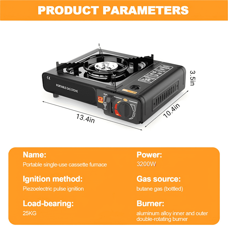 BLUELK Portable Camping Stove Butane Gas Stove, Outdoor Camping Stove with  Carrying Case, Gas Grill