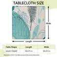 thumbnail image 2 of Blue Boho Plant Pattern Square Fitted Tablecloth with Elastic Edge,Square Table Cover,Washable Elastic Table Cover for Home Kitchen Party Decor 36"x36", 2 of 6