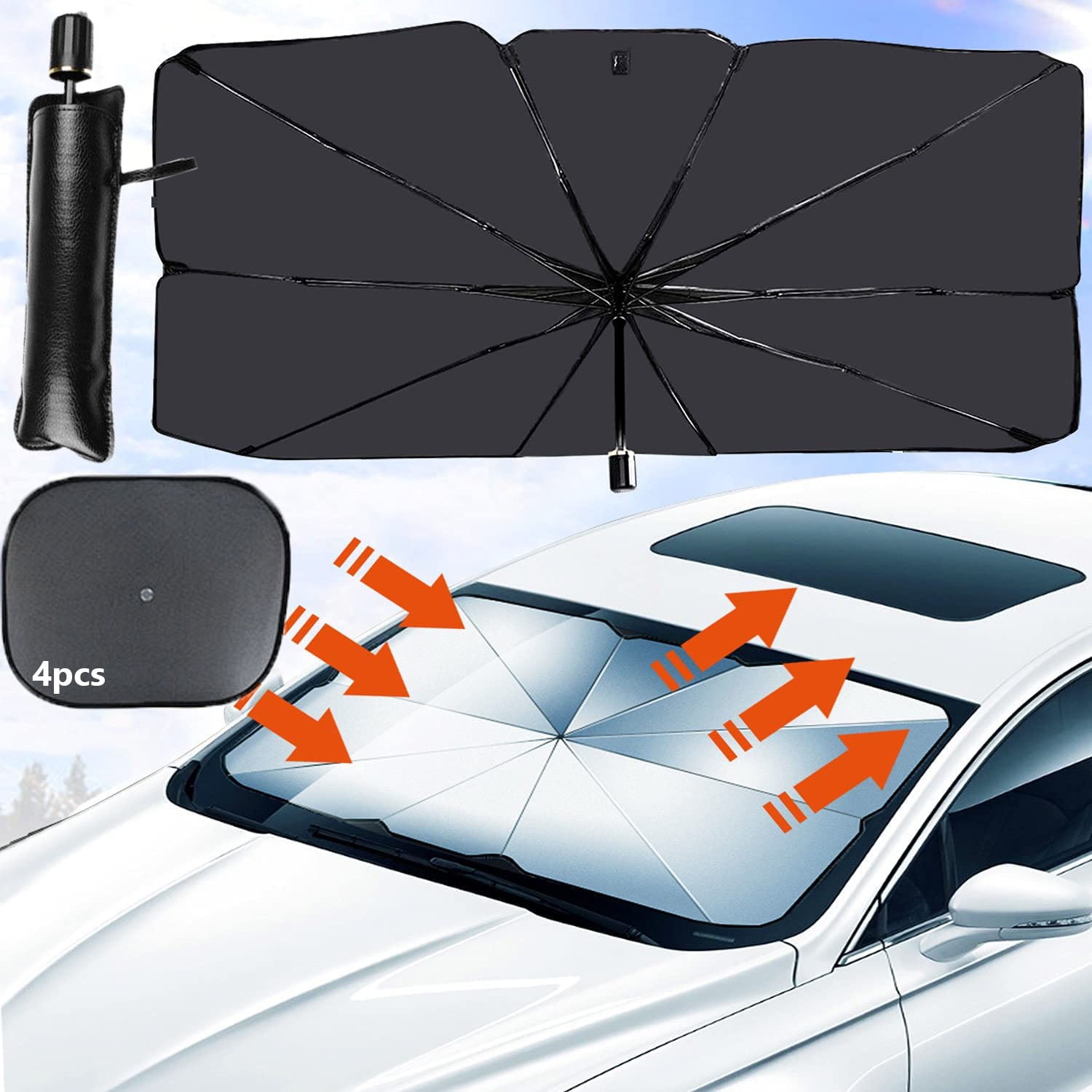 SALYYA Sun Shade Umbrella for Car Windshield Foldable Car Front Window
