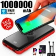 thumbnail image 3 of NIFFPD Wireless Portable Charger Power Bank Phone Charger with Built in 4 Cable, USB-C-Wireless Charging Compatible with iPhone, Samsung, iPad Red, 3 of 7