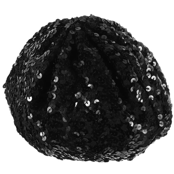 LEORX Black Sequin Hat Polyester Costume Fashion Accessory for Women Cosplay 1Pcs