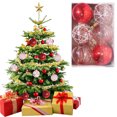 thumbnail image 5 of Axiiglly 6Pcs Christmas Balls Ornaments, 3.15" Glitter Transparent Christmas Balls Set with Stuffed, Shatterproof Xmas Hanging Balls for Christmas Trees Decorations, Holiday Party Decor, Red, 5 of 8