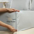 thumbnail image 5 of HA-EMORE 100% Bamboo Cool Sheets King Size Deep Pocket Super Soft and Breathable Bed Luxury 4 Piece Bedding Sheet and Pillowcases, 5 of 9