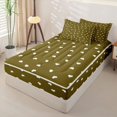 thumbnail image 2 of Erosebridal Earthy Khaki Mini White Heart Zipper Full Size Comforter Sets with Fitted Sheet and 2 Pillowcases,Basic Plain Neutral Zipper Bedding Set For Girls,Polkadot Reversible,4-Piece, 2 of 7