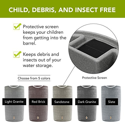 Good Ideas IMP-D50-RED Impressions Downton Rain Saver Rain Barrel, 50 Gallon, Red Brick