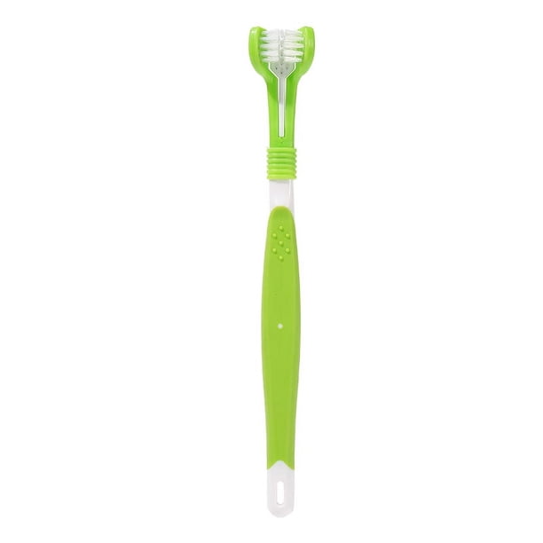 Juego de 3 cepillos de dientes para mascotas, cepillo de dientes para perros de color verde, dedos de silicona para perros y gatos para mejorar la higiene bucal.