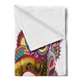 thumbnail image 2 of Mardi Gras Soft Flannel Fleece Throw Blanket, Ornate Floral Details on Yellow Eye Traditional Holiday Carnival Festival, Cozy Plush for Indoor and Outdoor Use, 50" x 60", Multicolor, by Ambesonne, 2 of 5