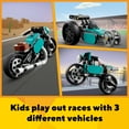 thumbnail image 5 of LEGO Creator 3 in 1 Vintage Motorcycle Set, Transforms from Classic Motorcycle Toy to Street Bike to Dragster Car, Building Toys, Great Gift for Boys, Girls, and Kids 8 Years Old and Up, 31135, 5 of 8