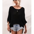thumbnail image 2 of Chouyatou Women's Spring Oversized Short Sleeve Crochet Sweater Top Beach Summer T-Shirt, 2 of 5