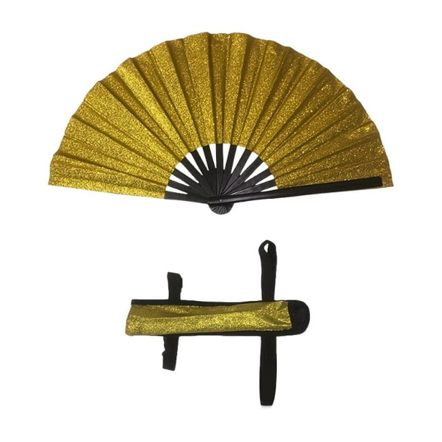 Abanico de mano plegable, abanico decorativo, abanico de mano para fiestas en clubes. Oro