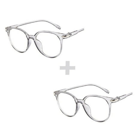 2PCS Blue Light Blocking Spectacles Anti Eyestrain Decorative Glasses Light Computer Radiation Protection Eyewear