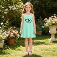 thumbnail image 4 of Zpanxa Girls Summer Dress Girl's Casual Sundress Floral Print Sleeveless Round Neck Dresses Green 2 Years, 4 of 5
