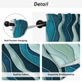 thumbnail image 5 of Teal Ombre Kitchen Curtains, Abstract Art Moire Ocean Waves Light Filtering Window Curtain Panels, 2Pcs Rod Pocket Window Treatments Set for Living Room Bathroom Bedroom 42x63 Inches, 5 of 9