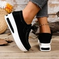 thumbnail image 4 of Miluxas Women's Fashion Thick Soled Loafers Lace up Front Wedge Heel Casual Shoes Work Shoes Black 6(37), 4 of 9