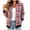 Pink#plaid bomber jacket, variant on JPVDPA Womens Plaid Bomber Jacket Tweed Casual Fall Jackets Stand Collar Zip Up Coat with Pockets S - 2XL