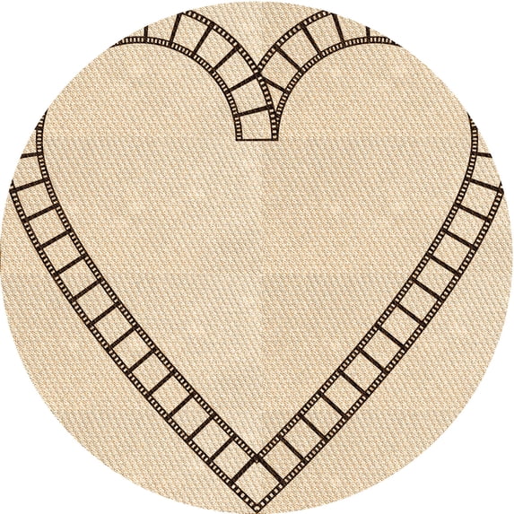 Ahgly Company Machine Washable Indoor Round Transitional Peru Brown Area Rugs, 6' Round